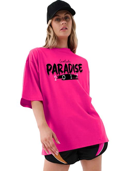 women round neck printed oversized t-shirt - 21622235 - Very Small Image - 1