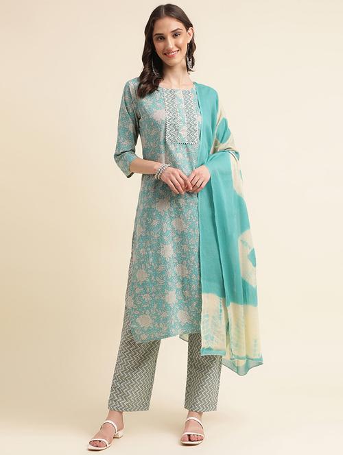 women floral printed kurta pant set with dupatta - 21622369 - Very Small Image - 1