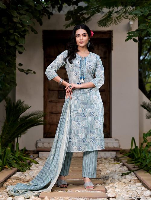women three quarter sleeve suit set - 21622419 - Very Small Image - 1