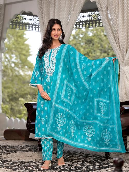 women three quarter sleeve suit set - 21622426 - Very Small Image - 1