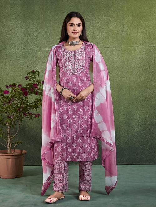 women three quarter sleeve suit set - 21622474 - Very Small Image - 1