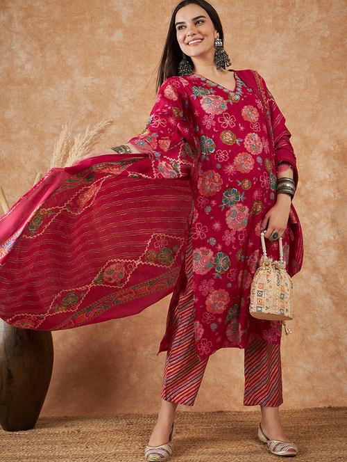 women three quarter sleeve suit set - 21622659 - Very Small Image - 1