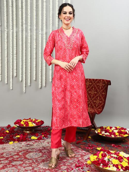 women three quarter sleeve kurta pant with dupatta set - 21622669 - Very Small Image - 1