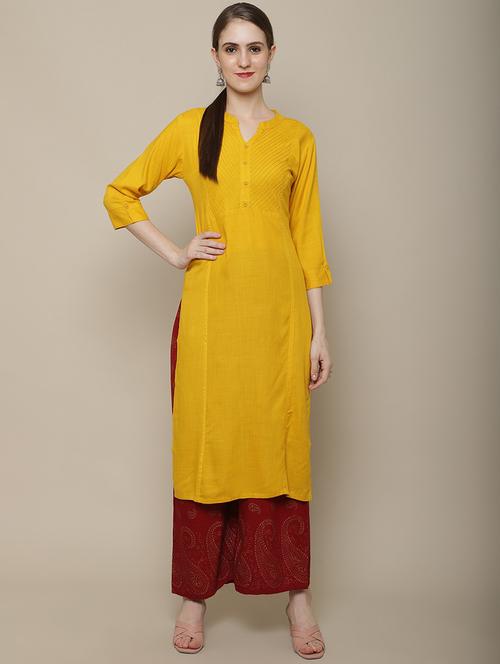 women three quarter sleeve straight kurta - 21622692 - Very Small Image - 1