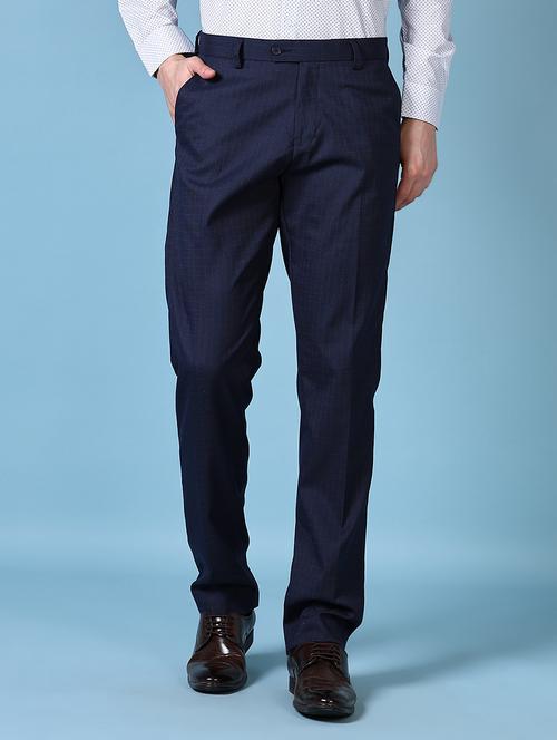 men mid rise solid flat front formal trouser - 21624413 - Very Small Image - 1