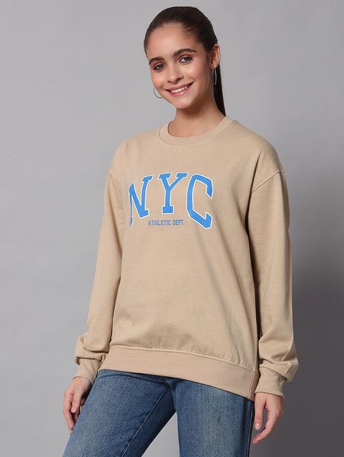 women typographic oversized long sleeve sweatshirt - 21624887 - Very Small Image - 1