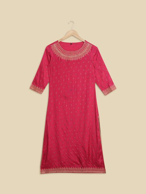 women paisley round neck straight kurta - 21627483 - Very Small Image - 1