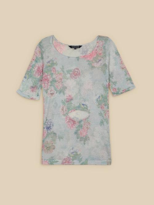 women floral short sleeve regular top - 21627513 - Very Small Image - 1