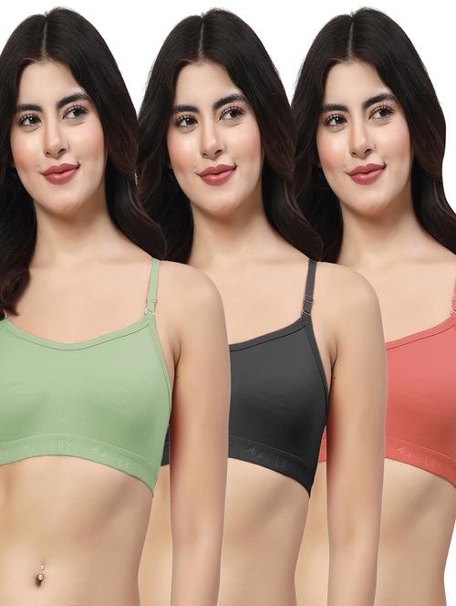 women pack of 3 plain sports bra combo - 21627899 - Very Small Image - 1