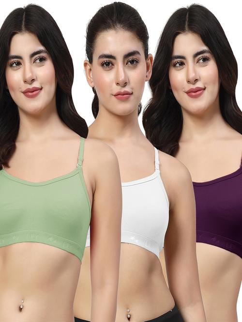 women pack of 3 plain sports bra combo - 21627911 - Very Small Image - 1