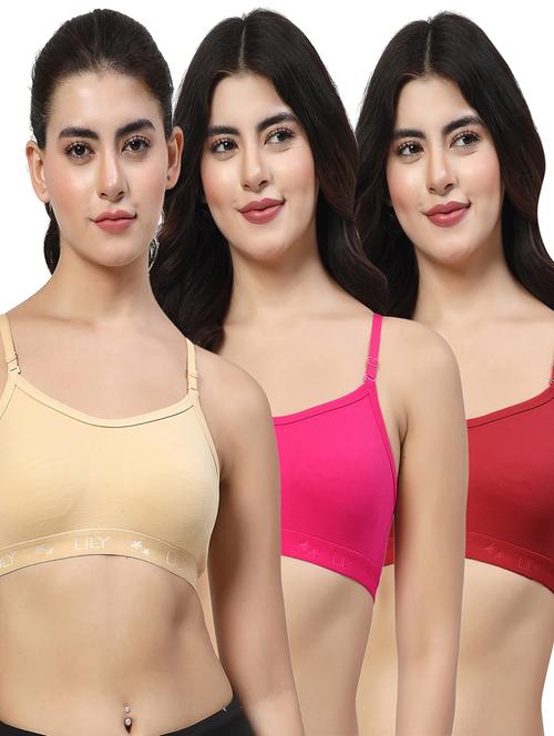 women pack of 3 plain sports bra combo - 21627988 - Very Small Image - 1