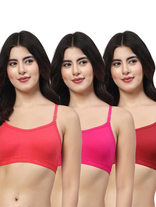 women pack of 3 plain sports bra combo - 21628044 - Very Small Image - 1