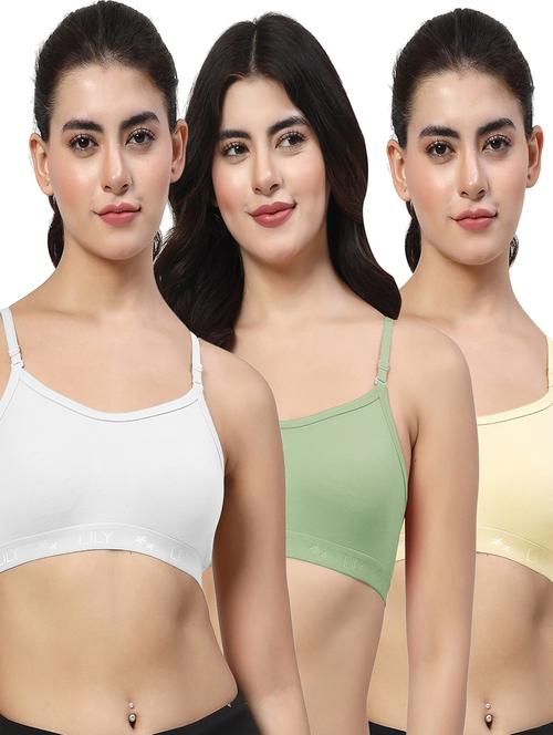 women pack of 3 plain sports bra combo - 21628055 - Very Small Image - 1
