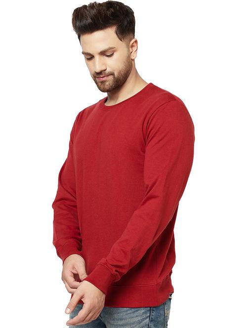 men round neck plain long sleeve sweatshirt - 21629470 - Very Small Image - 1