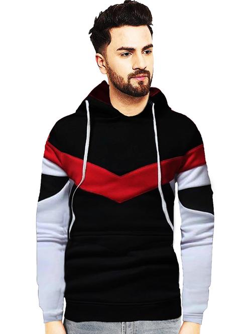 men hood neck color block long sleeve sweatshirt - 21629519 - Very Small Image - 1