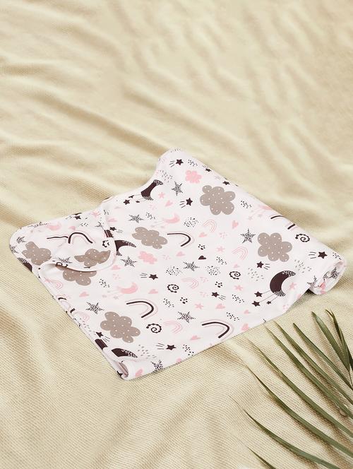 one sky infant white aop printed cotton blanket - 21629899 - Very Small Image - 1
