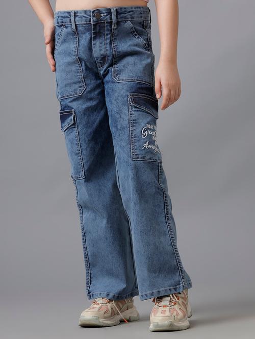 girls straight fit denim cargo - 21629904 - Very Small Image - 1