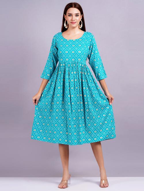 women printed three quarter sleeve maternity wear - 21629987 - Very Small Image - 1