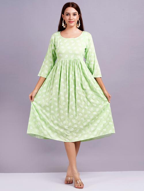 women printed three quarter sleeve maternity wear - 21629990 - Very Small Image - 1