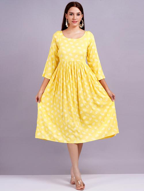 women printed three quarter sleeve maternity wear - 21629993 - Very Small Image - 1