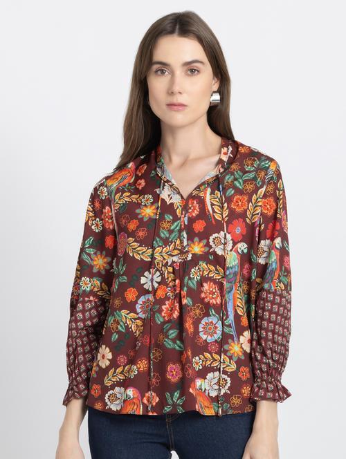 women printed long sleeve top - 21630486 - Very Small Image - 1