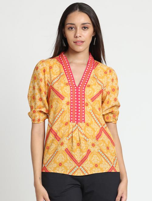women printed short sleeve top - 21630495 - Very Small Image - 1