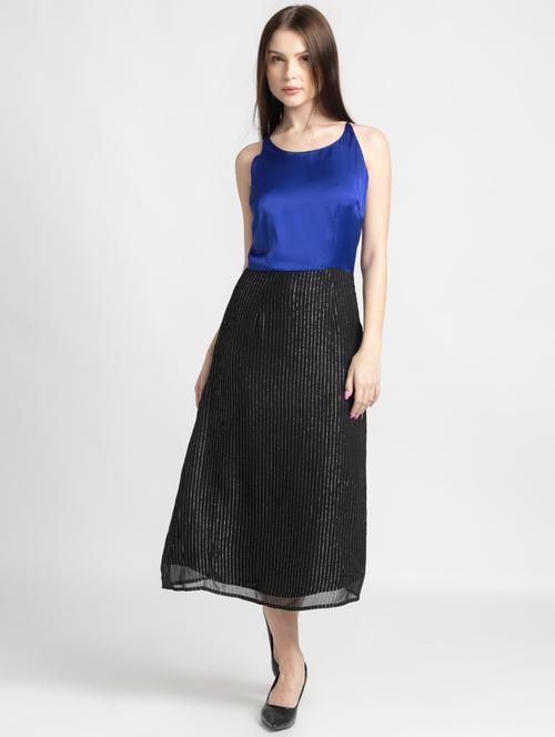 women striped sleeveless a-line sress - 21630532 - Very Small Image - 1