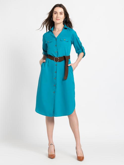 women solid shirt dress - 21630545 - Very Small Image - 1