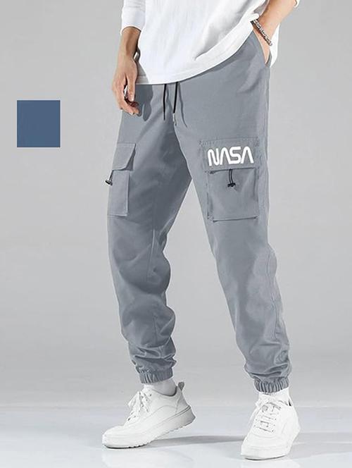 men pack of 2 regular fit typographic mid rise cargos - 21631115 - Very Small Image - 1