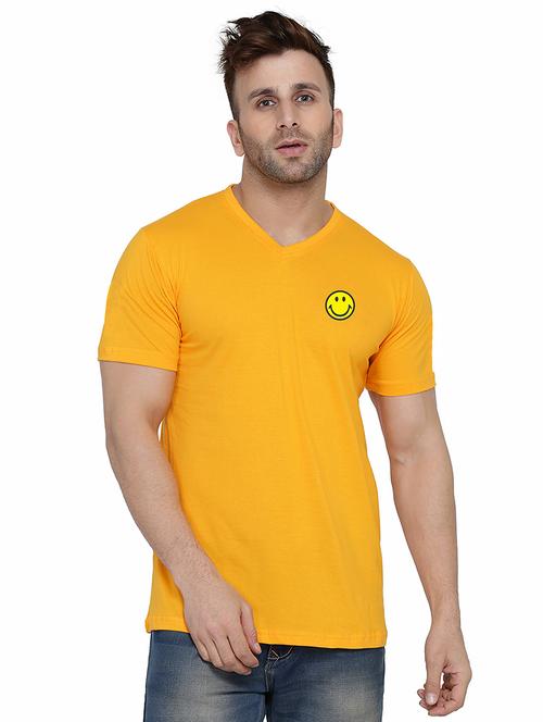 men slim fit placement printed v neck short sleeve t-shirt - 21631968 - Very Small Image - 1