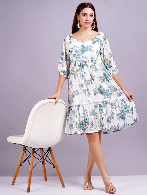 women white floral tiered dress - 21632175 - Very Small Image - 1