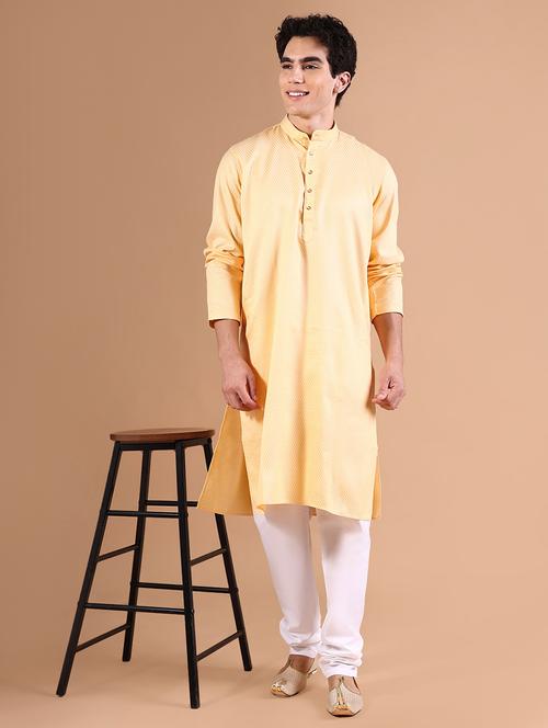 men mandarin neck kurta with trousers ethnic wear set - 21632614 - Very Small Image - 1