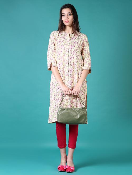 women floral mandarin neck straight kurta - 21632894 - Very Small Image - 1