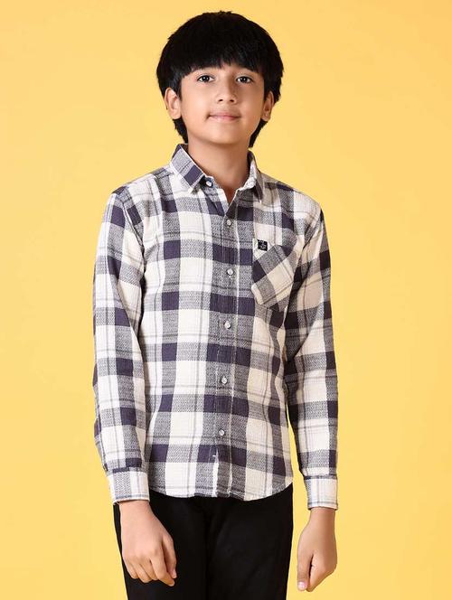 boys long sleeves checkered shirt - 21633395 - Very Small Image - 1