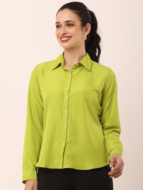 women solid long sleeve regular shirt - 21634658 - Very Small Image - 1
