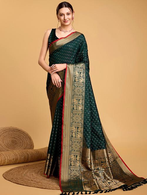 women self design kanjivaram saree with blouse - 21635105 - Very Small Image - 1