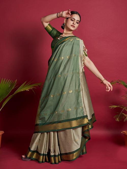 women self design kanjivaram saree with blouse - 21635201 - Very Small Image - 1