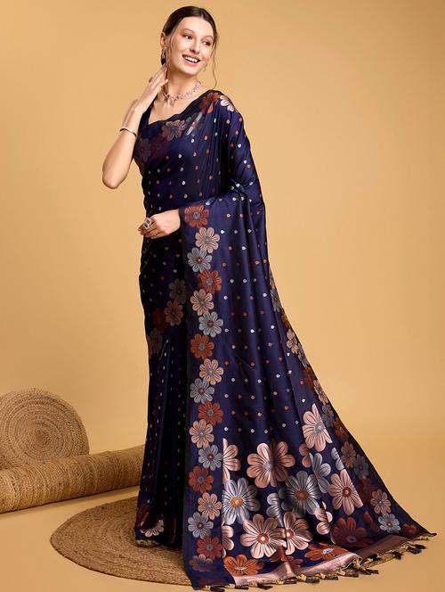 women self design banarasi saree with blouse - 21635248 - Very Small Image - 1