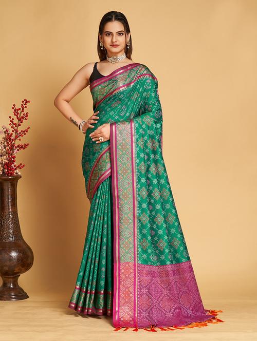 women self design patola saree with blouse - 21635296 - Very Small Image - 1