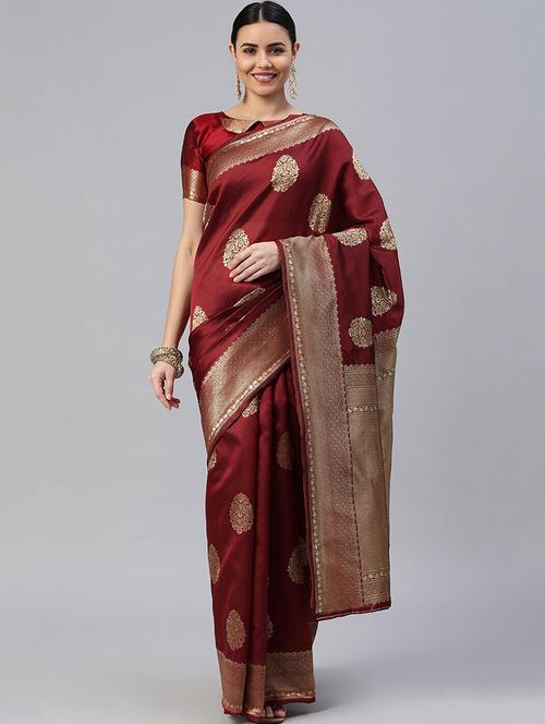 women self design banarasi saree with blouse - 21635335 - Very Small Image - 1