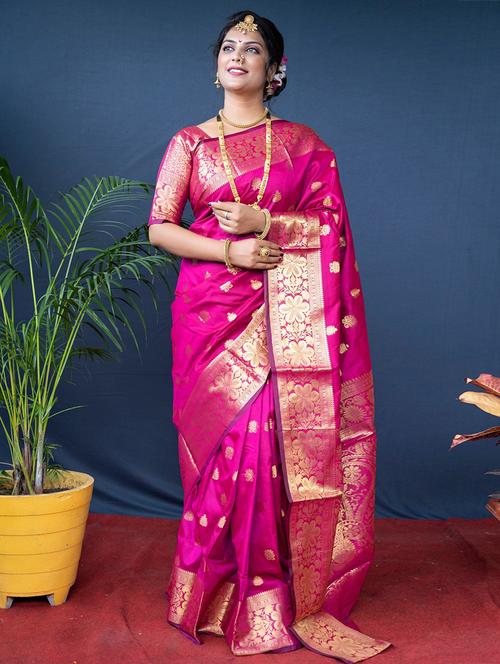 women self design banarasi saree with blouse - 21635344 - Very Small Image - 1