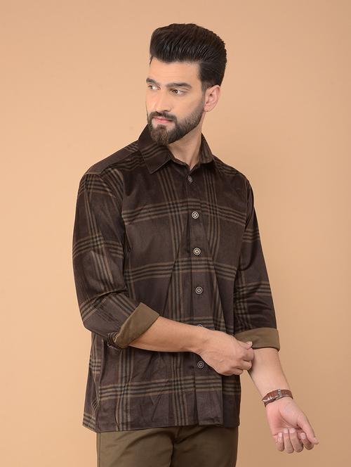 men checkered long sleeve casual shirt - 21635526 - Very Small Image - 1