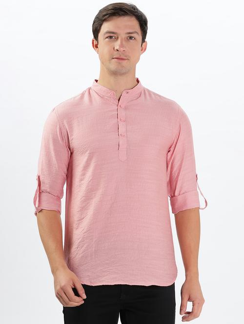 men solid regular fit short kurtas kurta - 21635785 - Very Small Image - 1