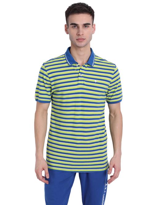 men regular fit striped short sleeve polo t-shirt - 21635942 - Very Small Image - 1