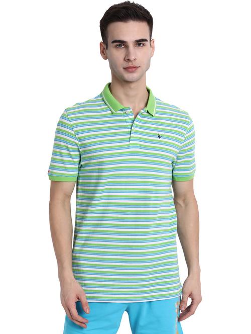 men regular fit striped short sleeve polo t-shirt - 21635944 - Very Small Image - 1