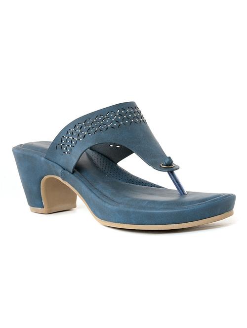 women blue embellished high heel sandals - 21638317 - Very Small Image - 1