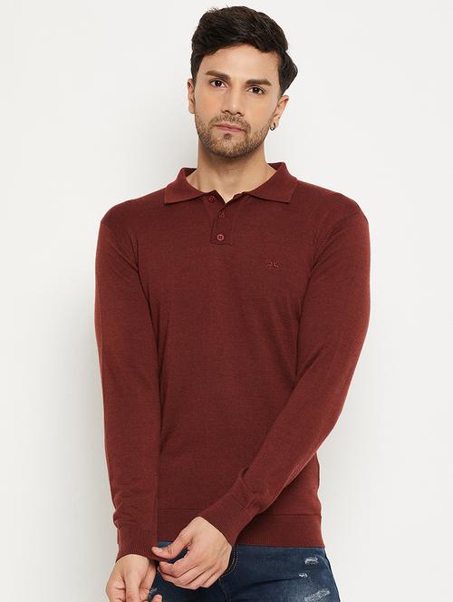 men slim fit solid long sleeve woolen pullover - 21638680 - Very Small Image - 1
