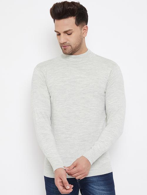 men slim fit solid long sleeve woolen pullover - 21638703 - Very Small Image - 1