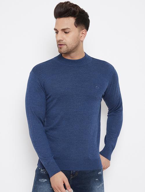 men slim fit solid long sleeve woolen pullover - 21638706 - Very Small Image - 1