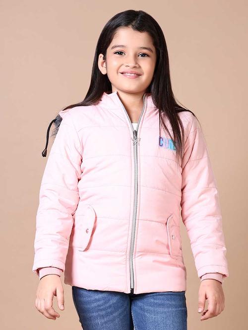 girls solid long sleeve quilted jacket - 21638832 - Very Small Image - 1
